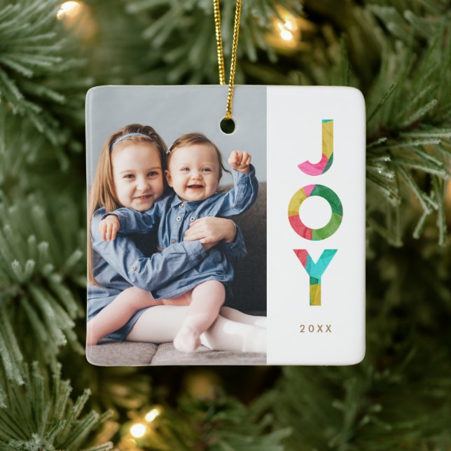 Färgfläckig jokertur Jul Photo Julgransprydnad Keramik (Träd)