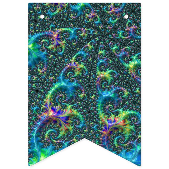 Färgfläckig judisk tonart Fractal Spiral Abstrakt  Vimplar (Första flaggan)