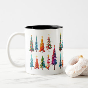 Färgfläckig Julgranar Två-Tonad Mugg