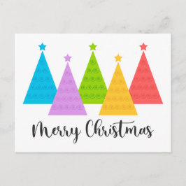 Färgfläckig Julgranar Vykort