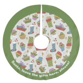 Färgfläckig Julklapp Julgransmatta Borstad Polyester