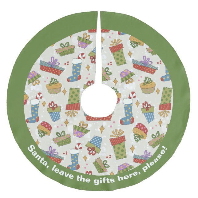 Färgfläckig Julklapp Julgransmatta Borstad Polyester (Framsidan)