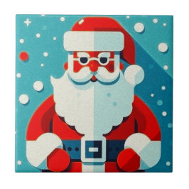 Färgfläckig Jultomten Kakelplatta