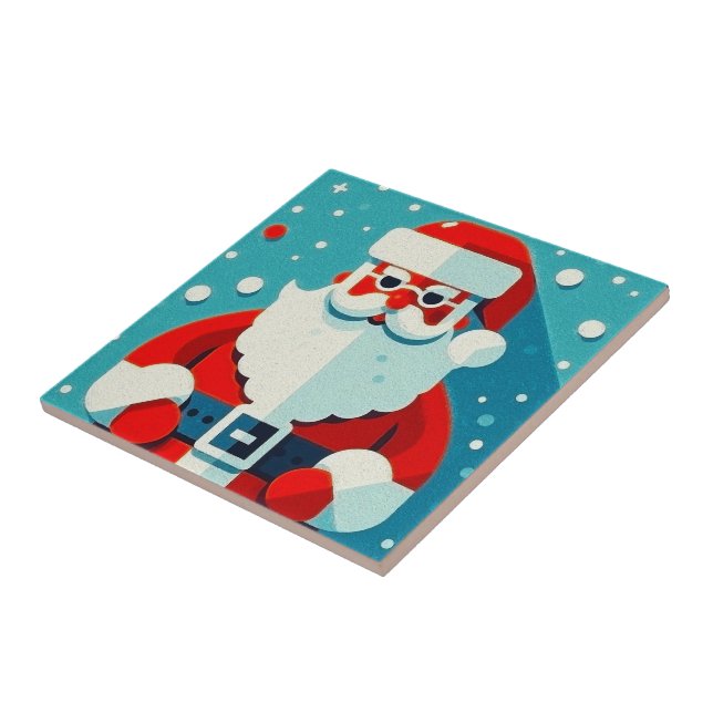 Färgfläckig Jultomten Kakelplatta (Sidan)