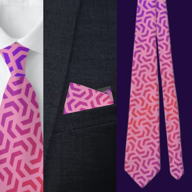 Färgfläckig kute Geometric Mönster Necktie Slips (Skapare uppladdad)
