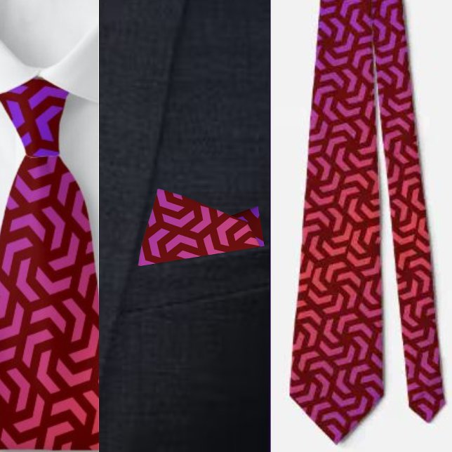 Färgfläckig kute Geometric Mönster Necktie Slips (Skapare uppladdad)
