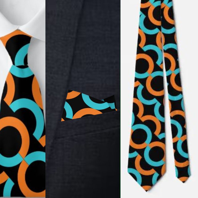 Färgfläckig kute Geometric Mönster Necktie Slips (Skapare uppladdad)