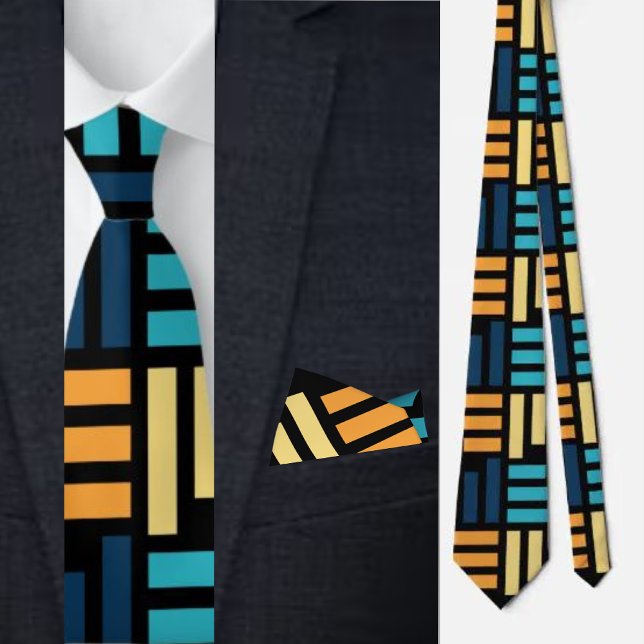 Färgfläckig kute Geometric Mönster Necktie Slips (Skapare uppladdad)