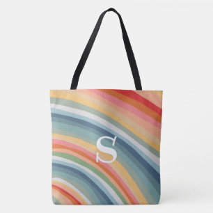 Färgfläckig Linjer Kurvor Rand Vågar MONOGRAM Tygkasse