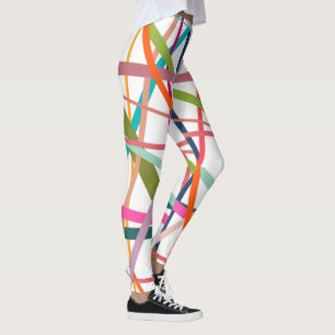 Färgfläckig Linjer Leggings