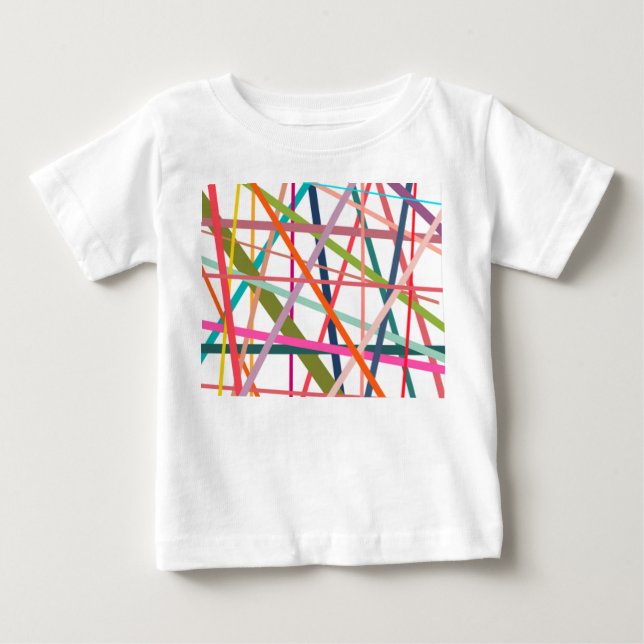 Färgfläckig Linjer T Shirt (Framsida)