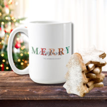 Färgfläckig, minimalistisk God jul-familj Namn