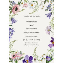Färgfläckig minimalistisk Wildblomfoto Bröllop