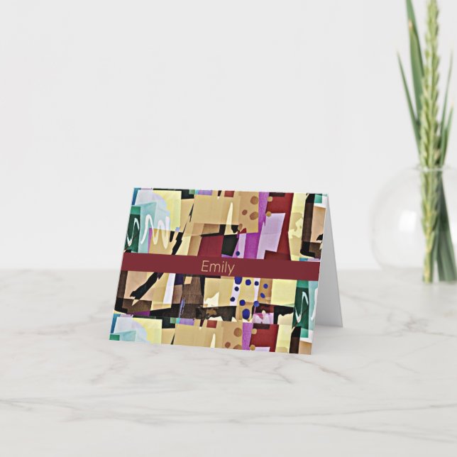 Färgfläckig modern Abstrakt Art Mönster Anteckningskort (Framsida)