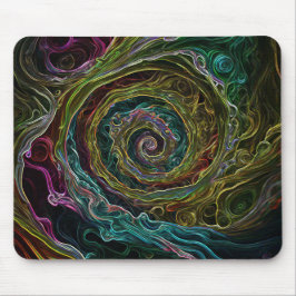 Färgfläckig modern Abstrakt Spiral Musmatta