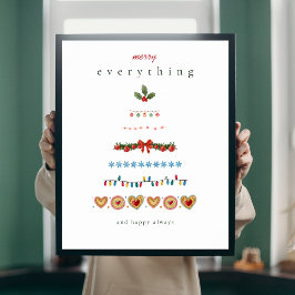 Färgfläckig modern helgdag Julgran Poster