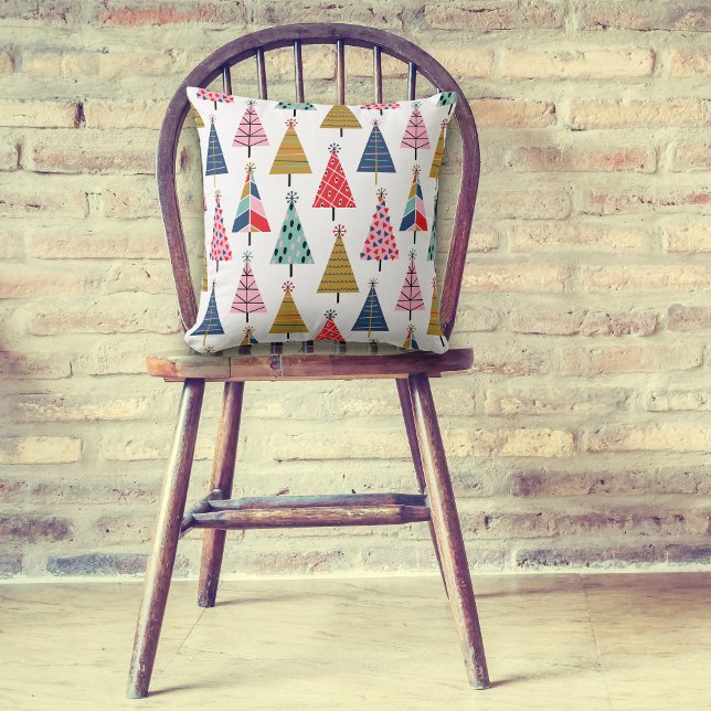 Färgfläckig modern Helgdag Träd Mönster Kudde (Skapare uppladdad)