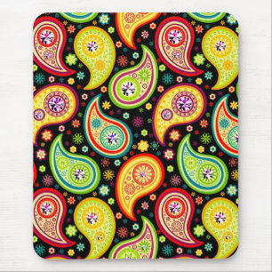Färgfläckig modern Paisley Mönster 4 Musmatta