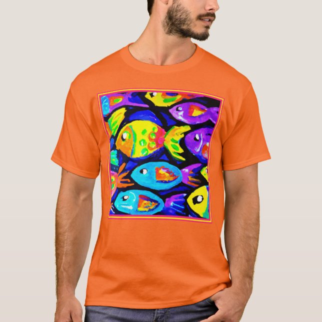 Färgfläckig Mönster Art T Shirt (Framsida)