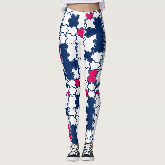 Färgfläckig mönster, elegant leggings (Framsida)
