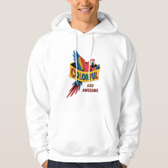 Färgfläckig morot hoodie (Framsida)