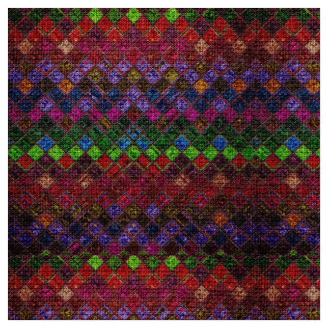 Färgfläckig mosaic Mönster Burlap Rustic Tyg (Provkarta)