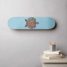 Färgfläckig Mosaic Sea Turtle på Sea Blue Skate De Mini Skateboard Bräda 18,5 Cm