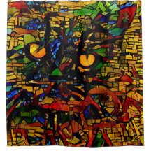 Färgfläckig mosaik Kat Art Prin