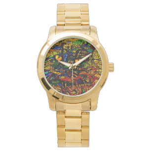 Färgfläckig mosaik Kat Art Prin Armbandsur