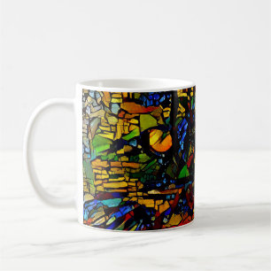 Färgfläckig mosaik Kat Art Prin Kaffemugg