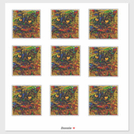 Färgfläckig mosaik Kat Art Prin Klistermärken