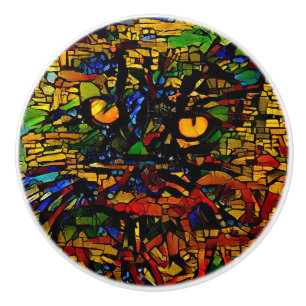Färgfläckig mosaik Kat Art Prin Knopp