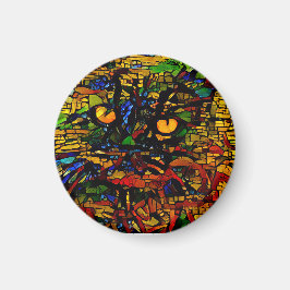 Färgfläckig mosaik Kat Art Prin Magnet