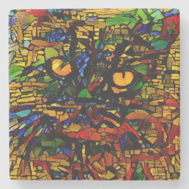 Färgfläckig mosaik Kat Art Prin Stenunderlägg