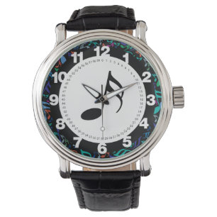 Färgfläckig Musik noter Armbandsur