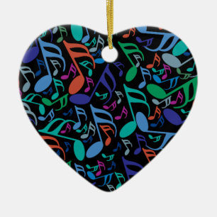 Färgfläckig Musik noter Julgransprydnad Keramik