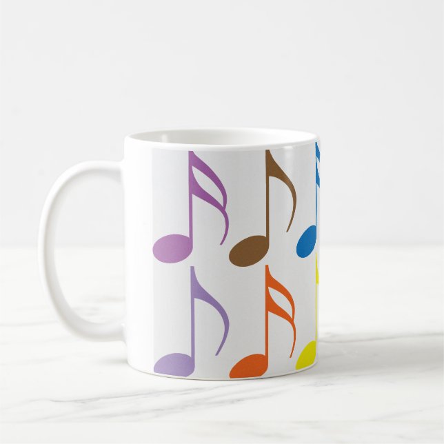Färgfläckig musik noter mönster kaffemugg (Vänster)