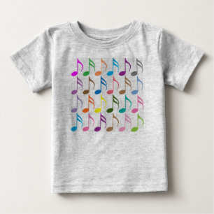 Färgfläckig musik noter mönster t-shirt