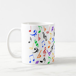 Färgfläckig Musik noter Mugg