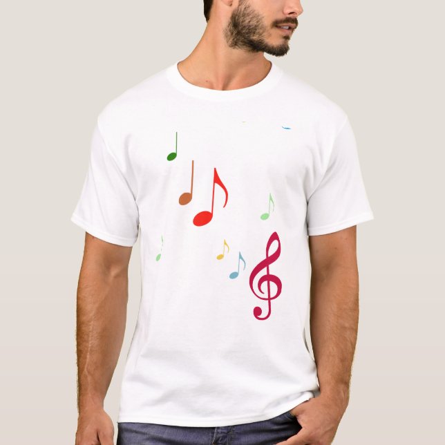 Färgfläckig Musik noter T-shirt (Framsida)