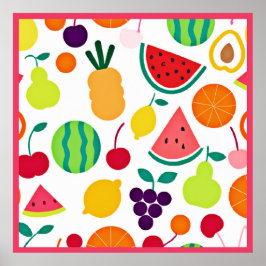Färgfläckig neon Fruit Fiesta Poster