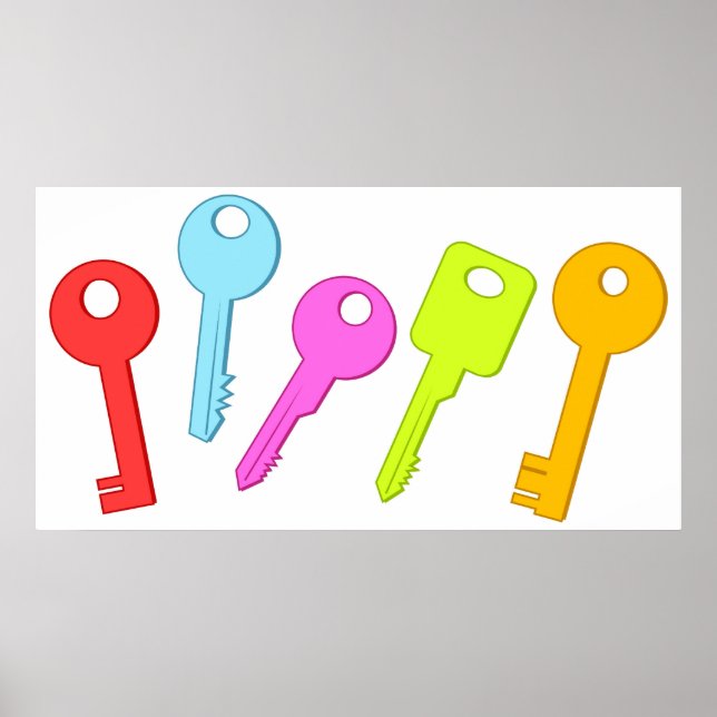 Färgfläckig Nycklar Poster (Framsidan)