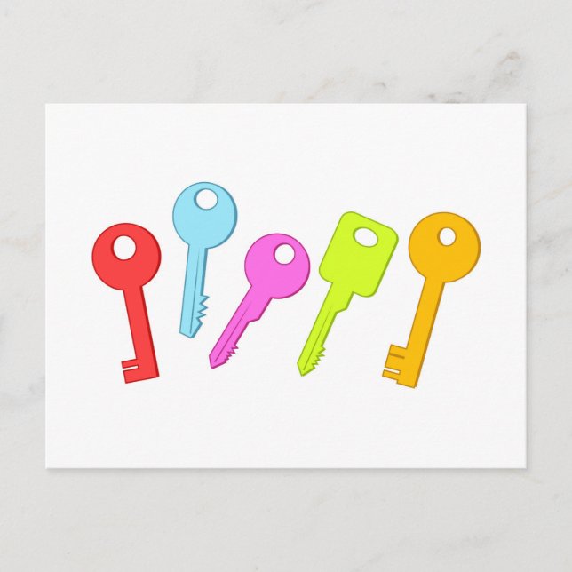 Färgfläckig Nycklar Vykort (Framsida)