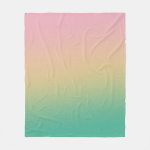 Färgfläckig Ombre Rosa för övertoning Teal Peach Fleecefilt