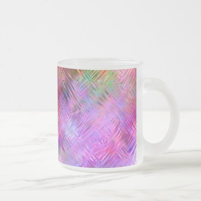 Färgfläckig Opal Glassy Struktur Frostad Glasmugg (Höger)