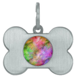 Färgfläckig Opal Glassy Struktur Namnbricka Husdjur
