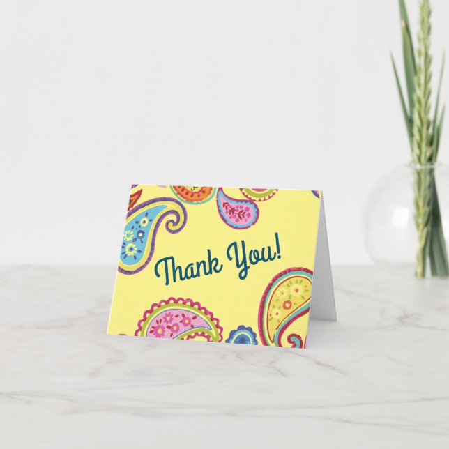 Färgfläckig Paisley Barns födelsedag Party Kort (Framsida)