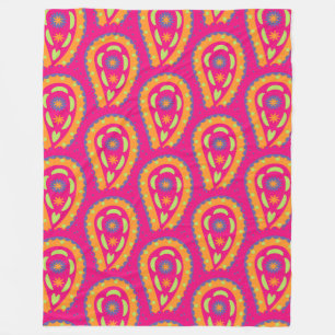 Färgfläckig Paisley Fleecefilt