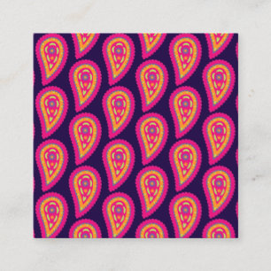 Färgfläckig Paisley Fyrkantigt Visitkort