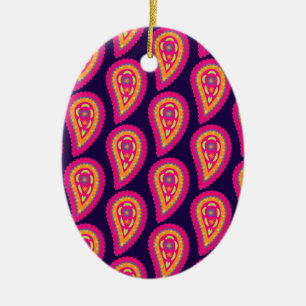 Färgfläckig Paisley Julgransprydnad Keramik